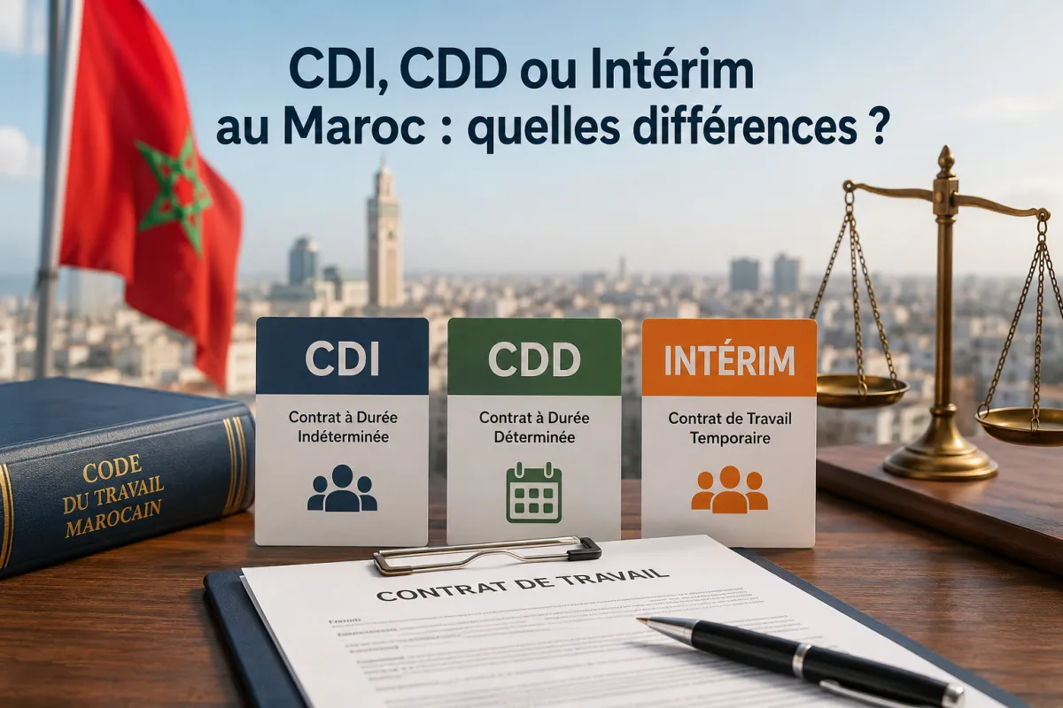 Employeur et salarié signant un contrat de travail au Maroc