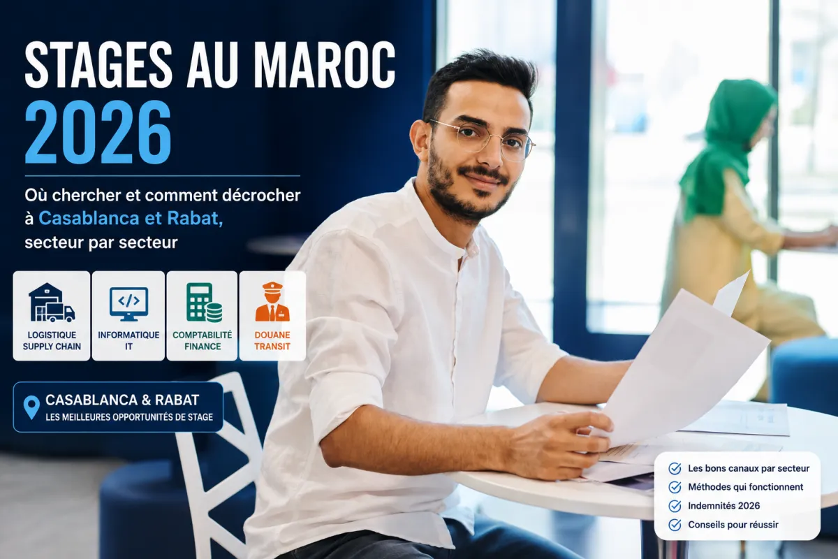 Stagiaire travaillant dans un bureau à Casablanca ou Rabat