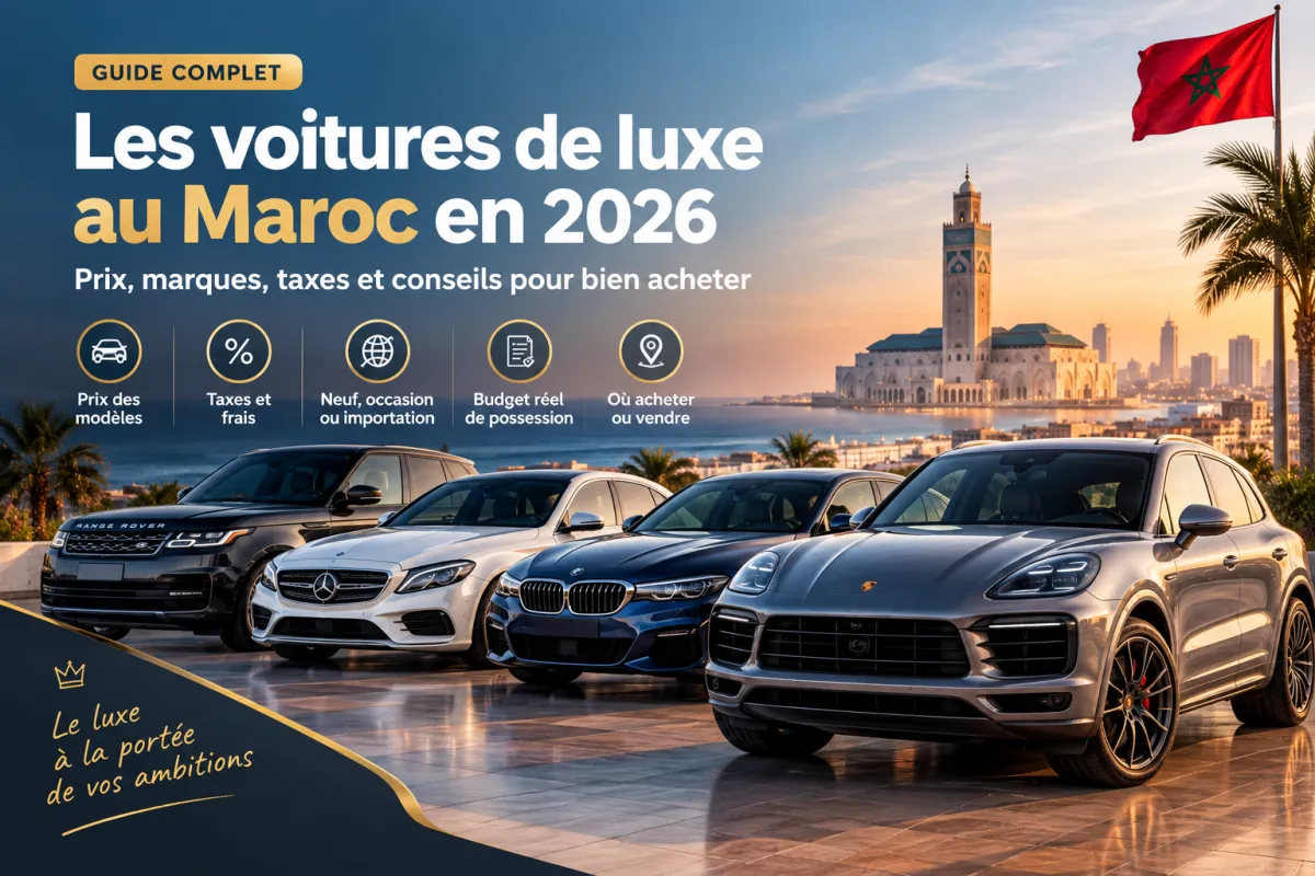 Berline de luxe noire, symbole du marché des voitures de luxe au Maroc