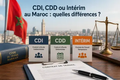 Employeur et salarié signant un contrat de travail au Maroc