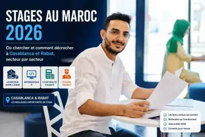 Stagiaire travaillant dans un bureau à Casablanca ou Rabat