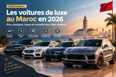 Berline de luxe noire, symbole du marché des voitures de luxe au Maroc