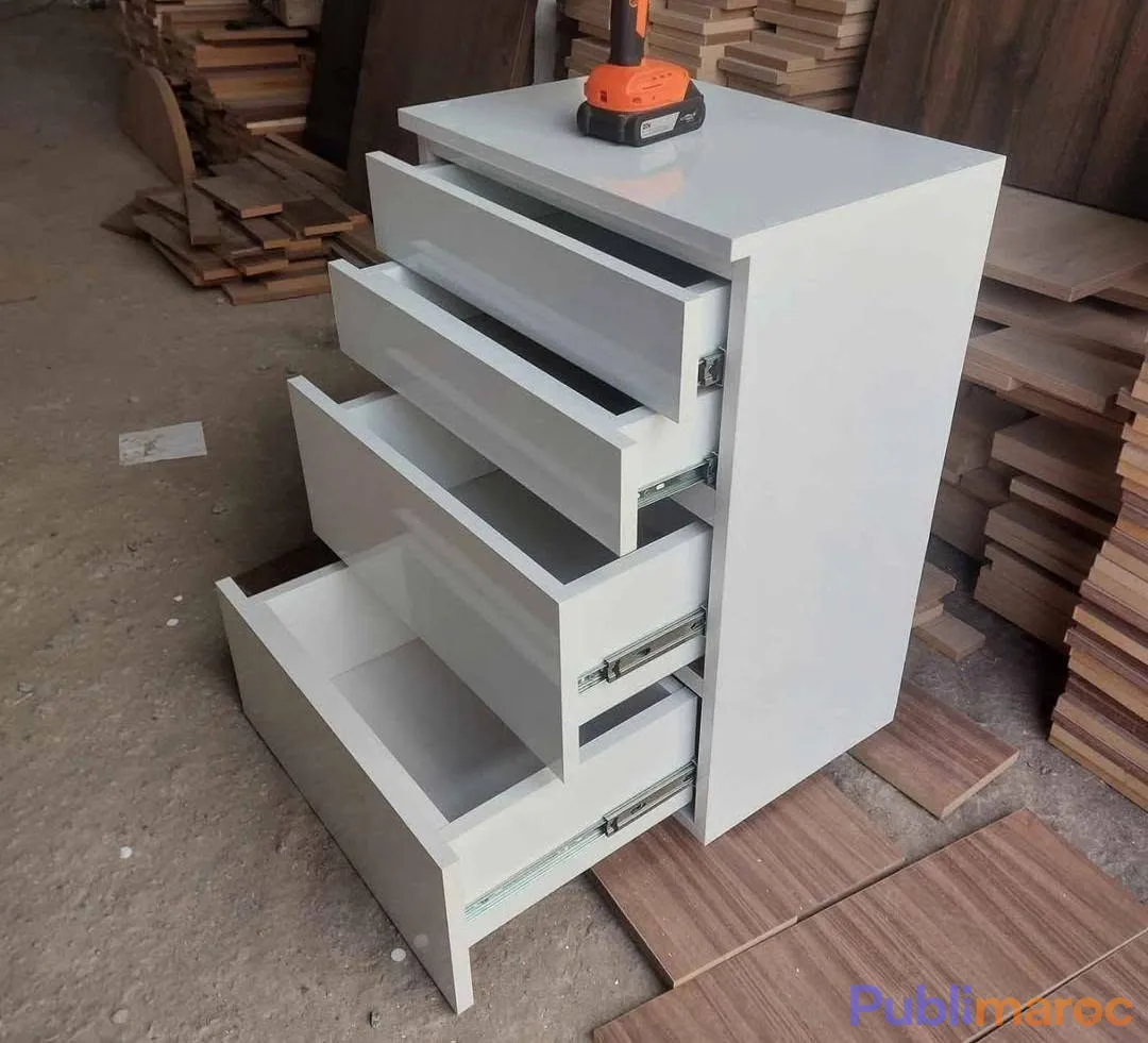 Commode Moderne 4 Tiroirs en MDF 18 mm (Haute Qualité)