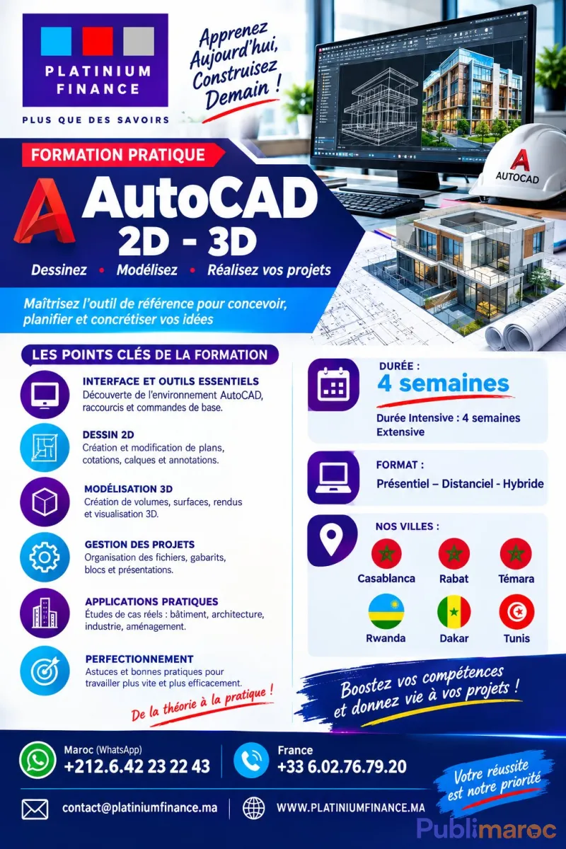 FORMATION METIER AUTOCAD 2D – 3D