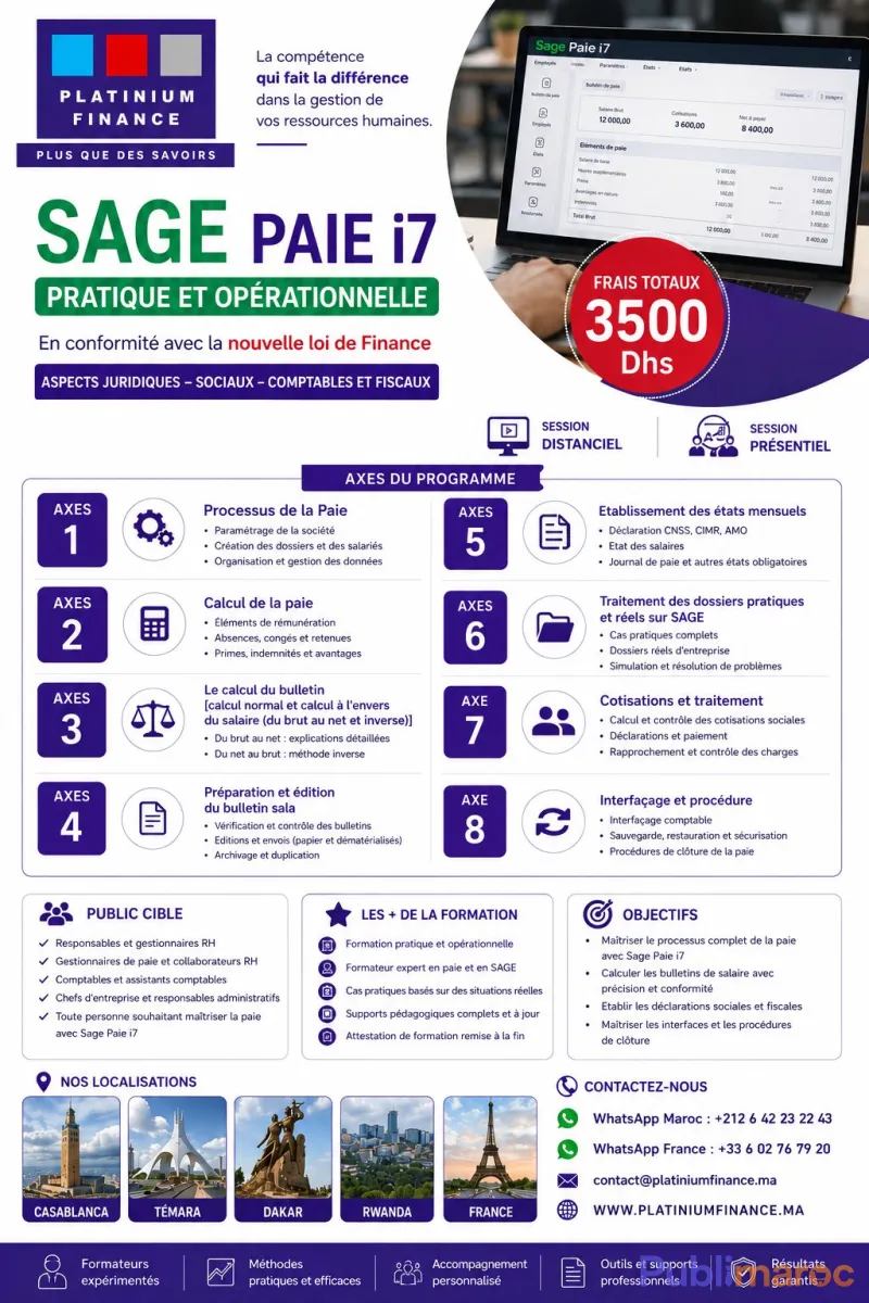 FORMATION PRATIQUE & OPÉRATIONNELLE SAGE PAIE i7