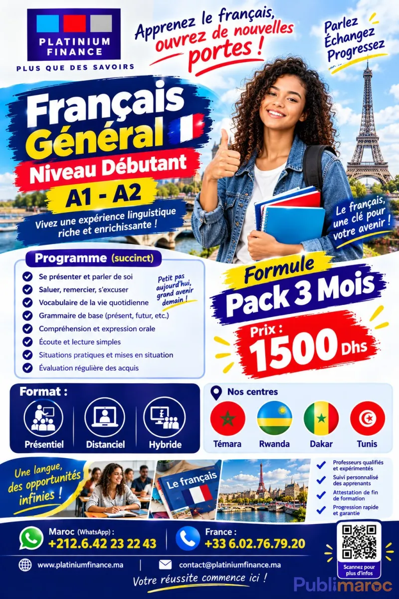 FORMATION FRANÇAIS GÉNÉRAL - NIVEAU DÉBUTANT — A1-A2