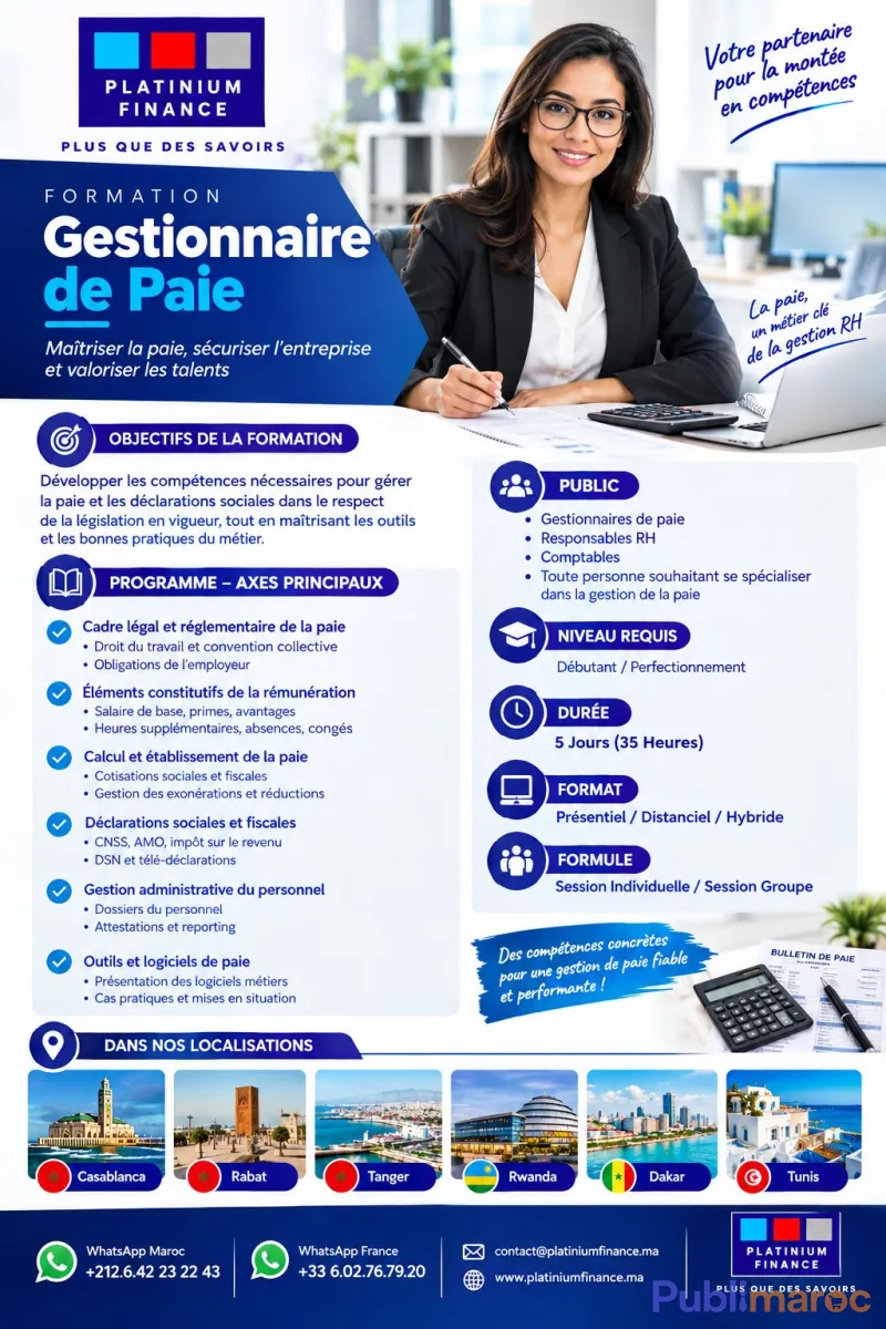 FORMATION METIER - GESTIONNAIRE DE PAIE