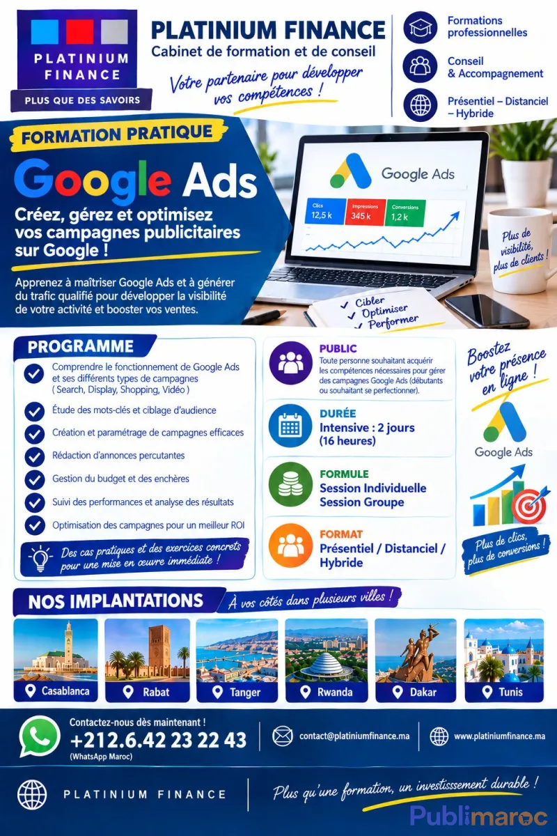 FORMATION PRATIQUE GOOGLE ADS