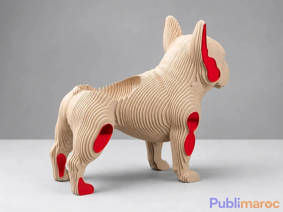 Bulldog Rubis RAAG - Sculpture 24 cm photo 2