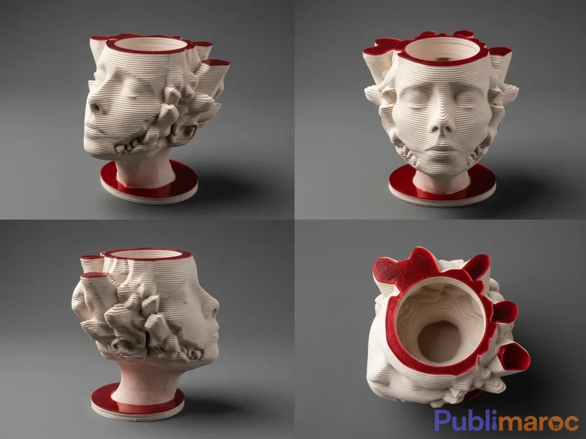 ORÉA RAAG - Vase visage sculptural photo 2