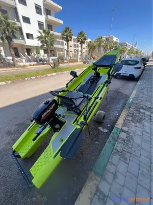 KAYAK DE PÊCHE SKIFF 4,10m – ÉQUIPÉ + MOTEUR MERCURY 2.5 CH + GPS/SONDEUR GARMIN photo 1