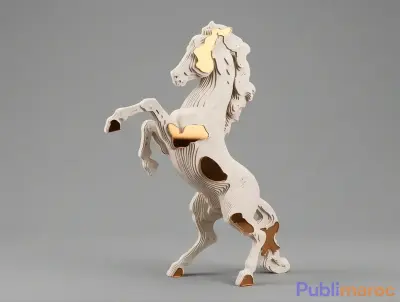 ÉLAN RAAG - Cheval cabré sculpture 45 cm photo 2