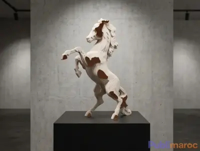 ÉLAN RAAG - Cheval cabré sculpture 45 cm photo 3