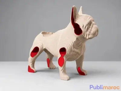 Bulldog Rubis RAAG - Sculpture 24 cm photo 1