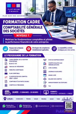 FORMATION CADRE – COMPTABILITÉ GÉNÉRALE DES SOCIÉTÉS NIVEAU 1