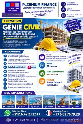 FORMATION PROFESSIONNELLE EN GÉNIE CIVIL