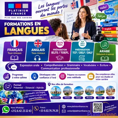 FORMATIONS EN LANGUES – FRANÇAIS, ANGLAIS, ARABE ET PRÉPARATION AUX CERTIFICATIONS