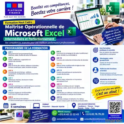 Formation - MAÎTRISE OPÉRATIONNELLE DE MICROSOFT EXCEL – Niveaux 1 & 2