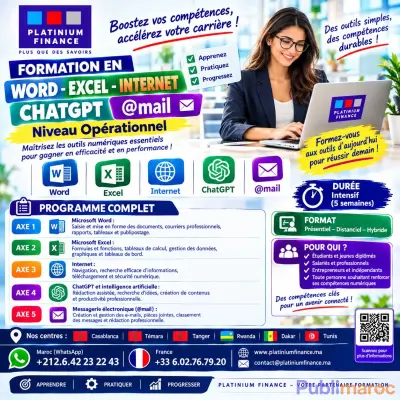 FORMATION EN INFORMATIQUE ET BUREAUTIQUE – NIVEAU OPÉRATIONNEL