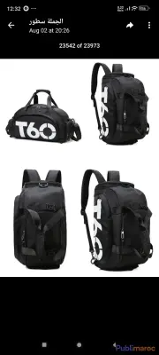 Sac de sport 2 en 1 – Sac à dos et sac de voyage noir photo 1